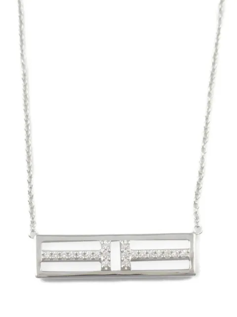 Tiffany & Co. Pre-Owned 10's 18kt white gold T bar diamond necklace