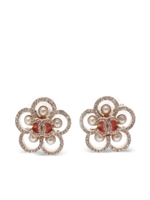 CHANEL Pre-Owned 1986-1988 Coco Mark flower-shaped earrings