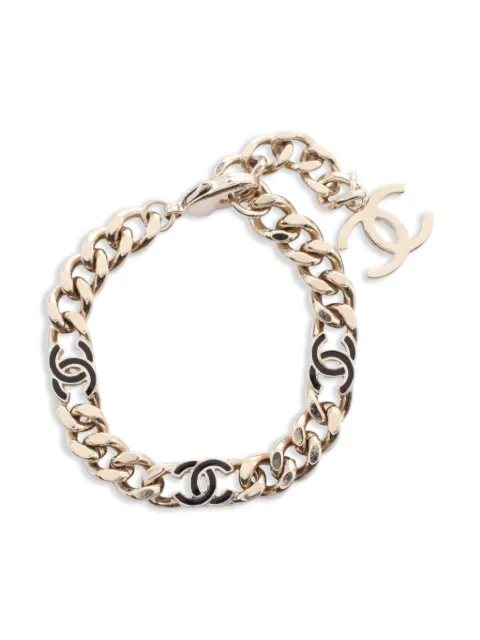 CHANEL Pre-Owned pulsera con logo CC 1986-1988