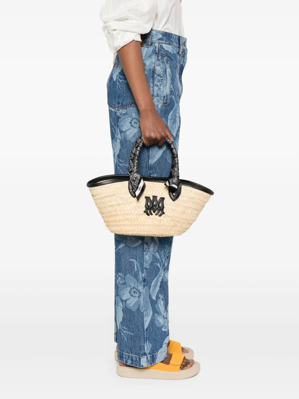 AMIRI MA raffia tote bag - Beige