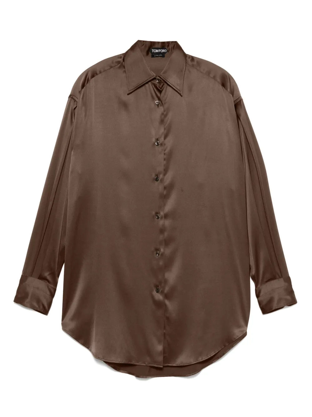 TOM FORD satin shirt - ブラウン TOM FORD satin shirt - ブラウン