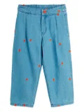 Mini Rodini heart-print jeans - Blue