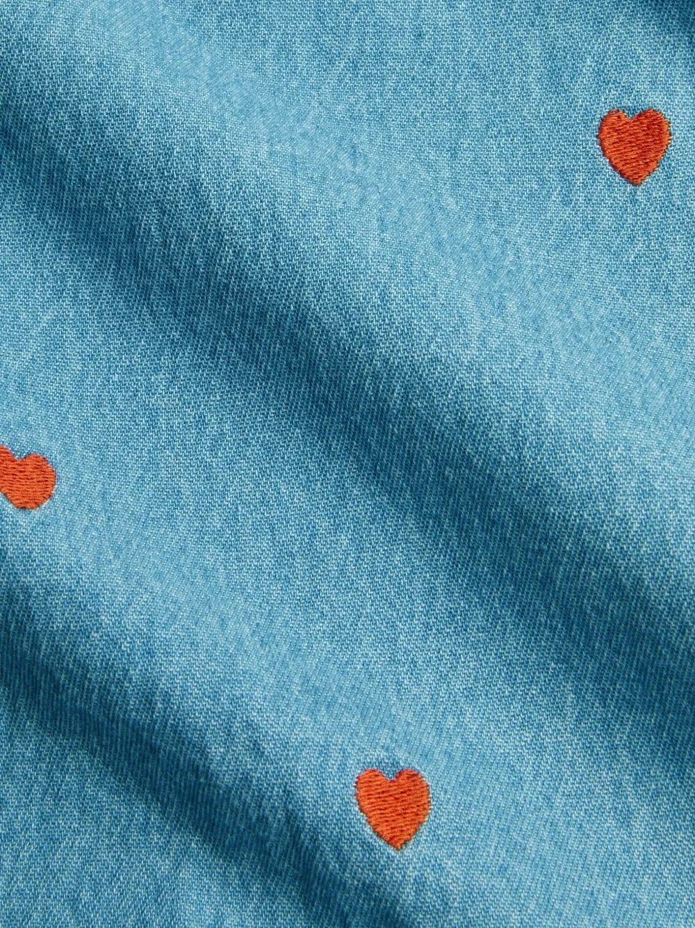 Mini Rodini Denim broek met hartprint Blauw