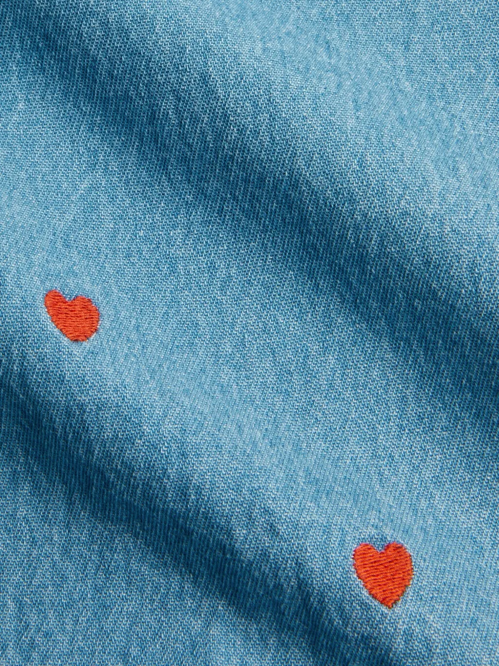 Mini Rodini Denim jurk met hartprint Blauw