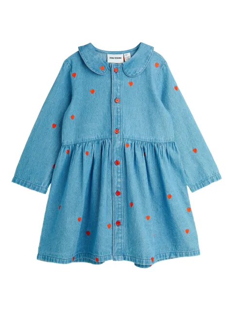 Mini Rodini ハートプリント デニムワンピース