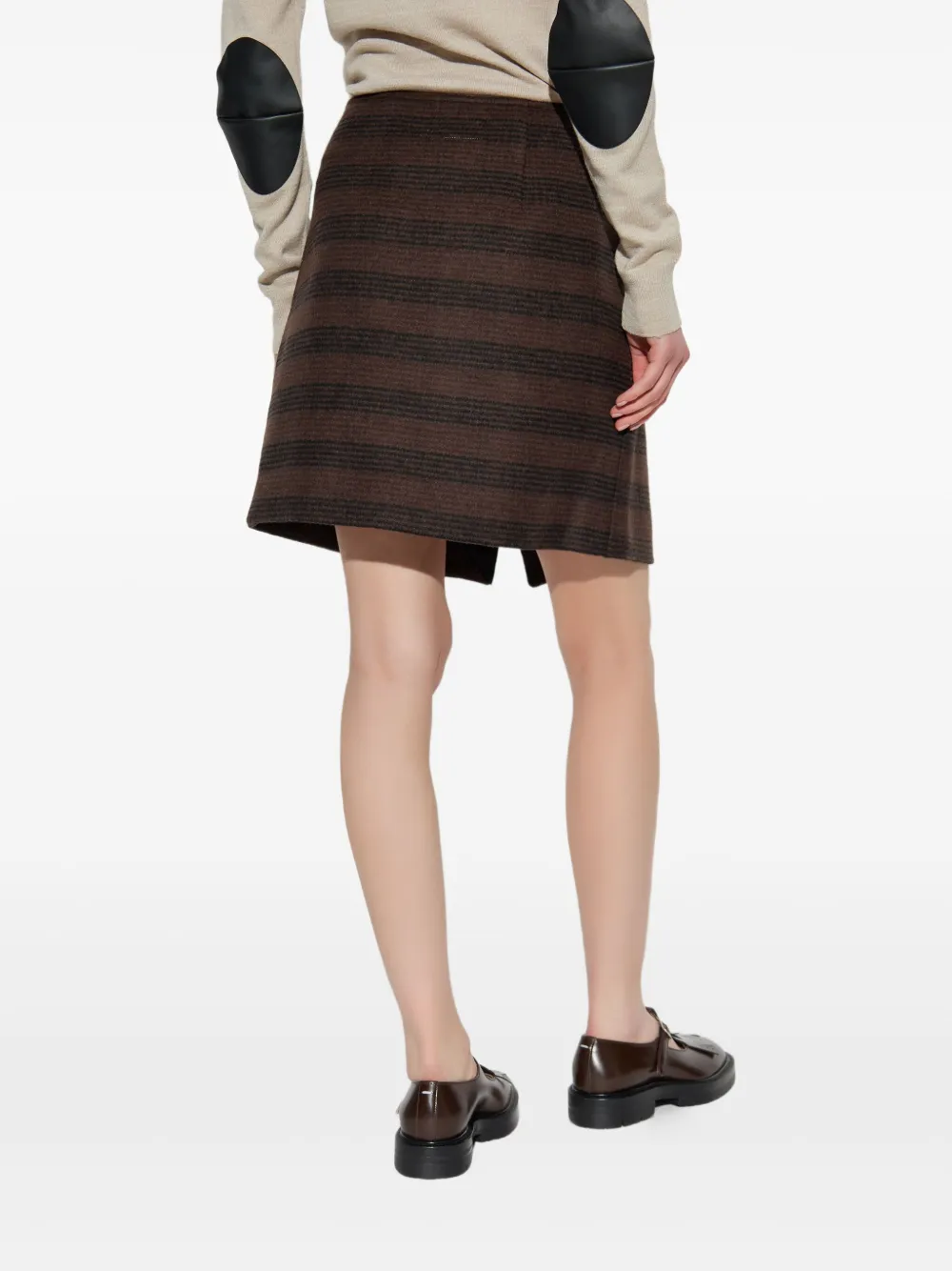 MM6 Maison Margiela Asymmetrische mini-rok Bruin