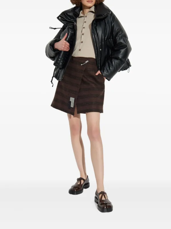 MM6 Maison Margiela ストライプ ミニスカート | ブラウン | FARFETCH JP