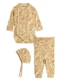 Mini Rodini leopard-print babygrow set - Neutrals