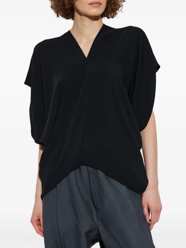 MM6 Maison Margiela ドレープ ブラウス | ブラック | FARFETCH JP