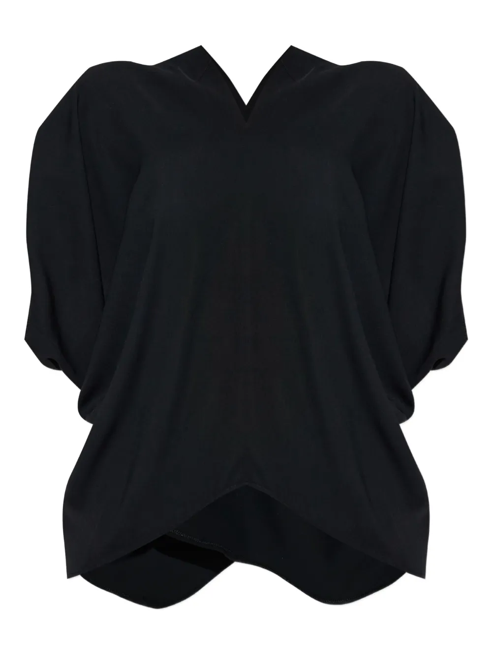 MM6 Maison Margiela Gedrapeerde blouse met V-hals Zwart