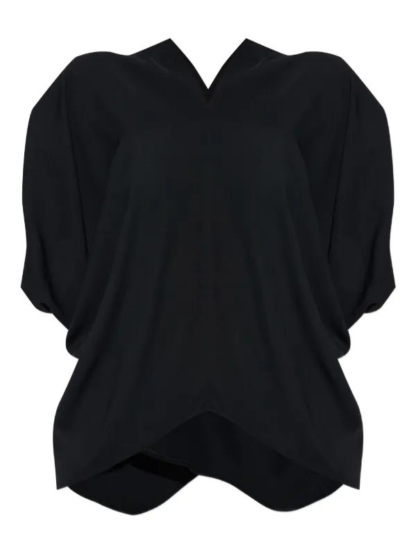 MM6 Maison Margiela ドレープ ブラウス | ブラック | FARFETCH JP