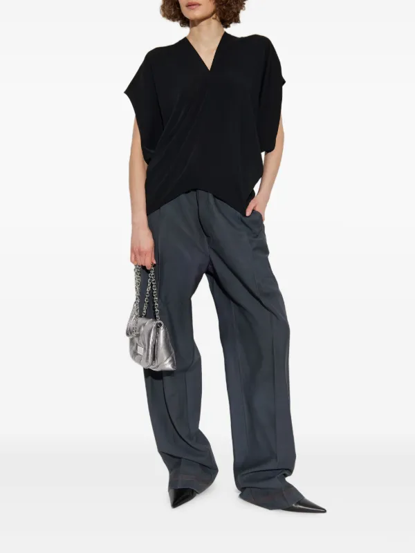MM6 Maison Margiela ドレープ ブラウス | ブラック | FARFETCH JP