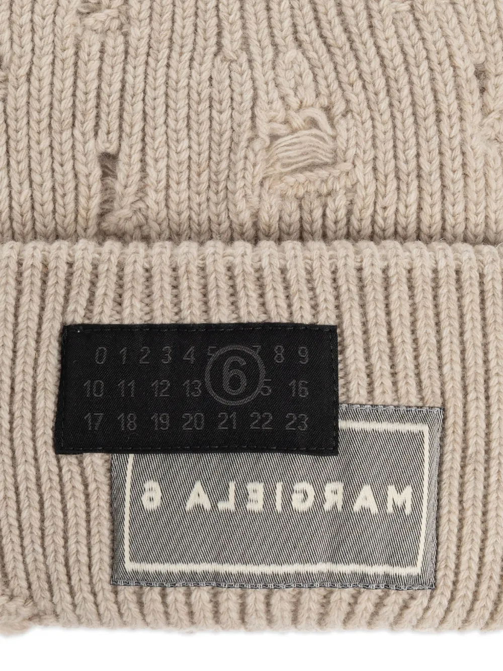MM6 Maison Margiela Geribbelde muts Beige