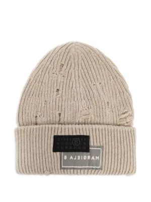 MM6 Maison Margiela リブ コットンビーニー | ブラック | FARFETCH JP