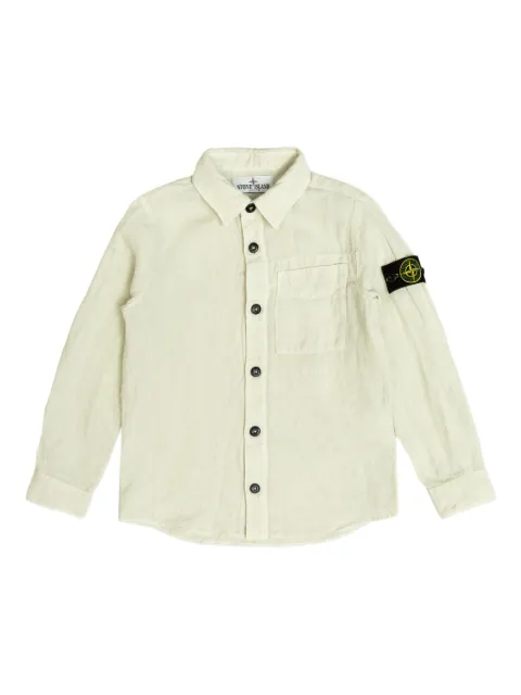 Stone Island Junior Compass-badge linen shirt