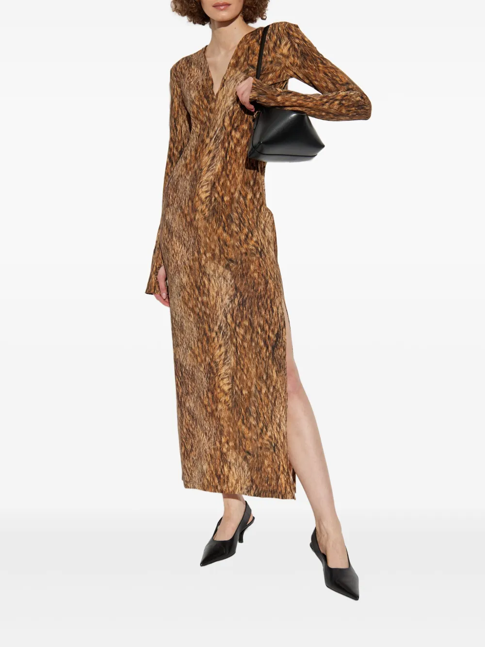 MM6 Maison Margiela long-sleeve dress - Bruin
