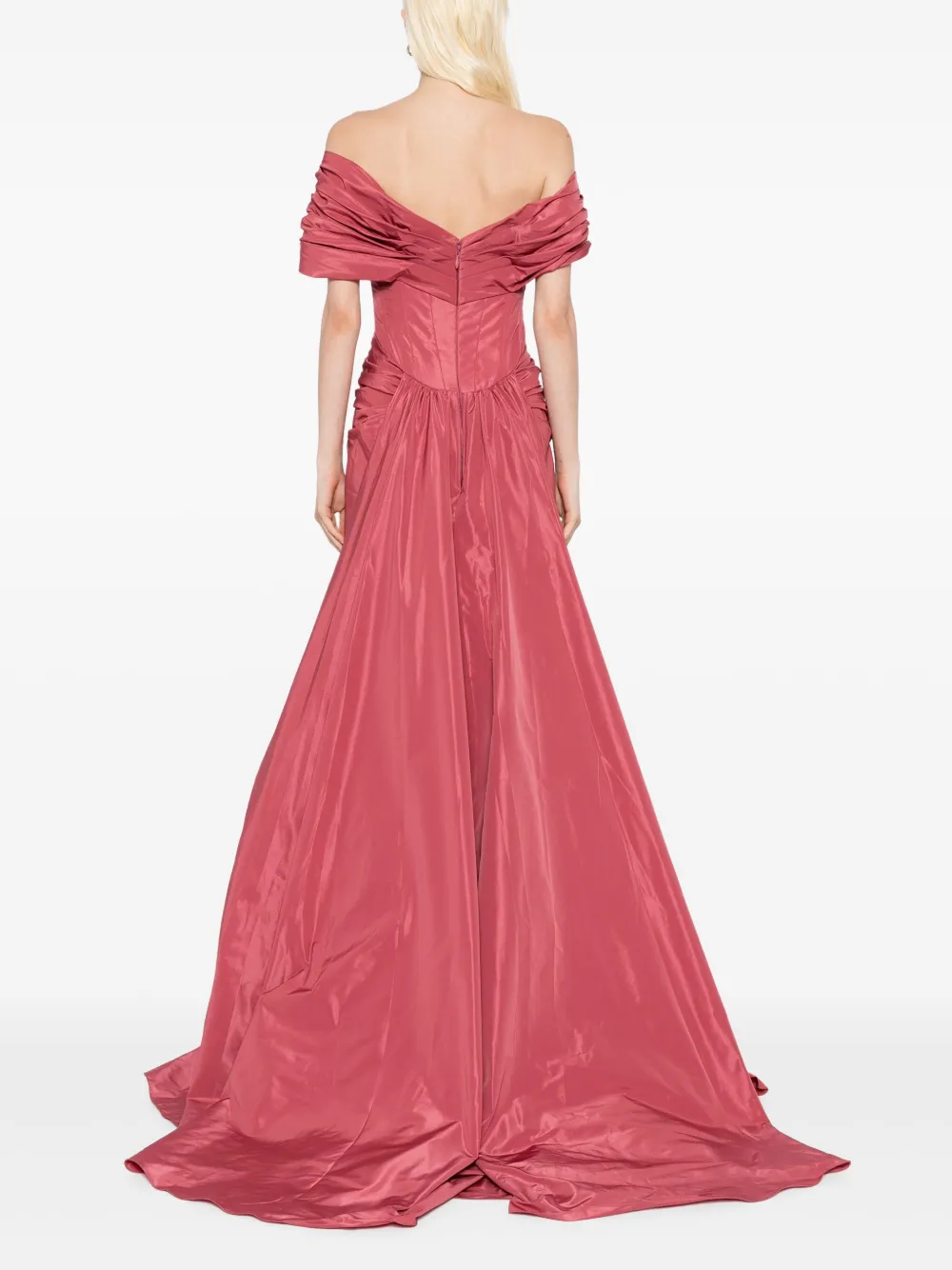 Zuhair Murad ruched gown Rood