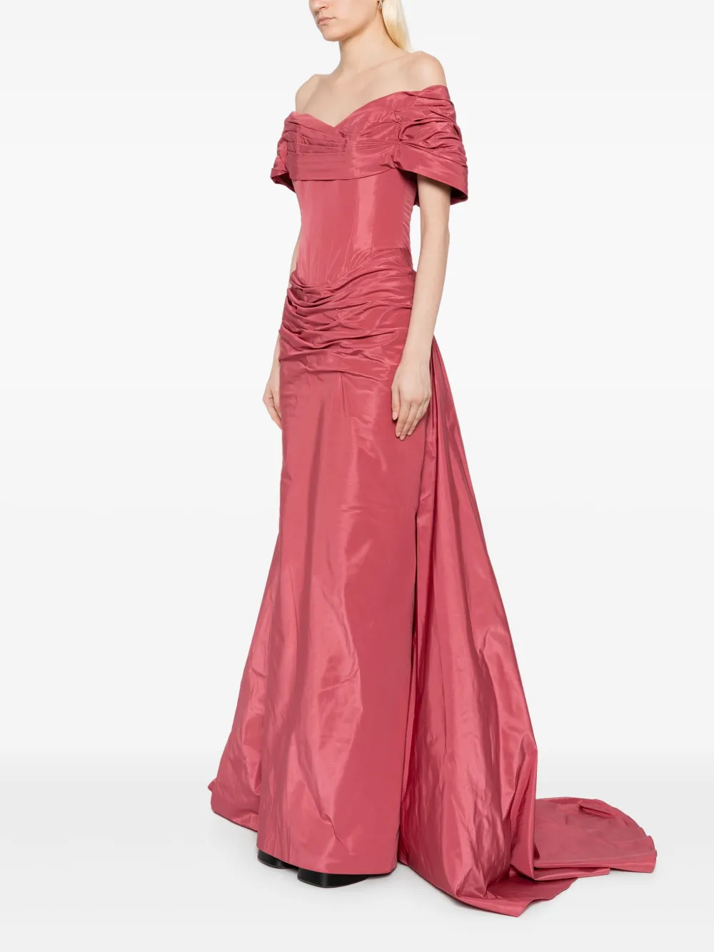 Zuhair Murad ruched gown Rood