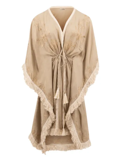 IBZMODE Fringe Fresco embroidered dress