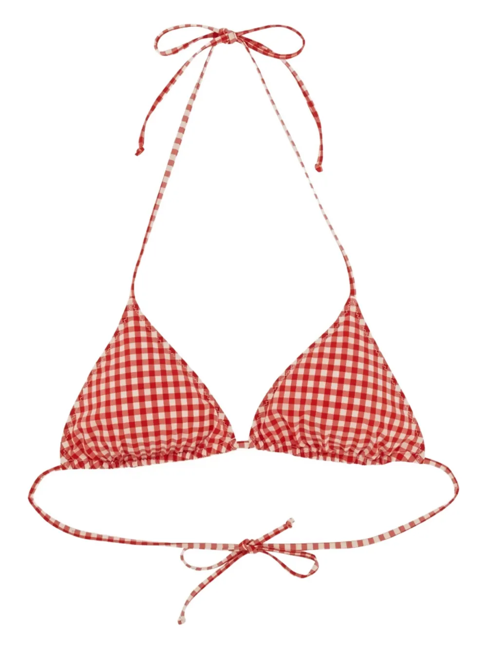 MC2 Saint Barth gingham-print bikini bottom | Red | Image 1