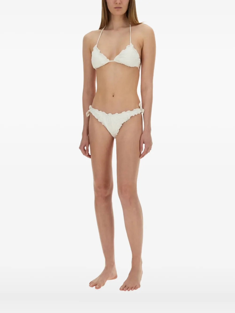 MC2 Saint Barth embroidered-eyelet bikini bottoms Wit