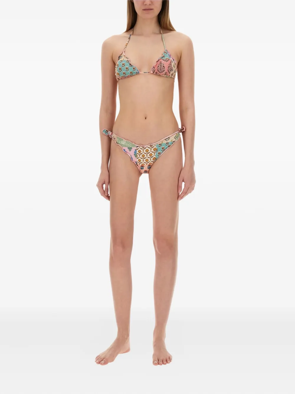 MC2 Saint Barth Sarius patchwork ruffled bikini Roze