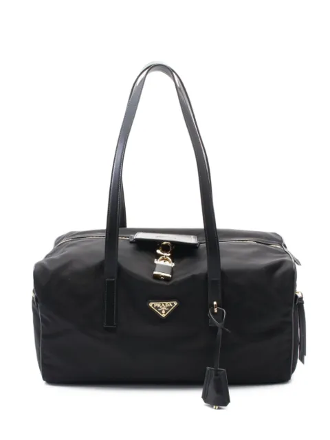 Prada Pre-Owned 2020 logo-plaque luggage bag
