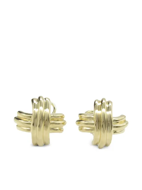 Tiffany & Co. Pre-Owned 2010s 18K yellow gold Signature Cross earrings