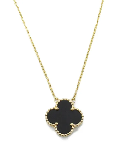 Van Cleef & Arpels 10's 18kt yellow gold Vintage Alhambra onyx necklace