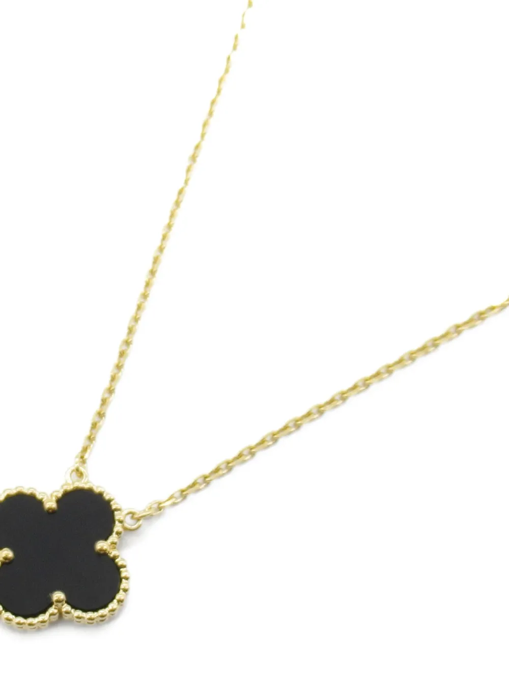 Van Cleef & Arpels collier Vintage Alhambra en or jaune 18ct serti d'onyx années 10 | Image 2