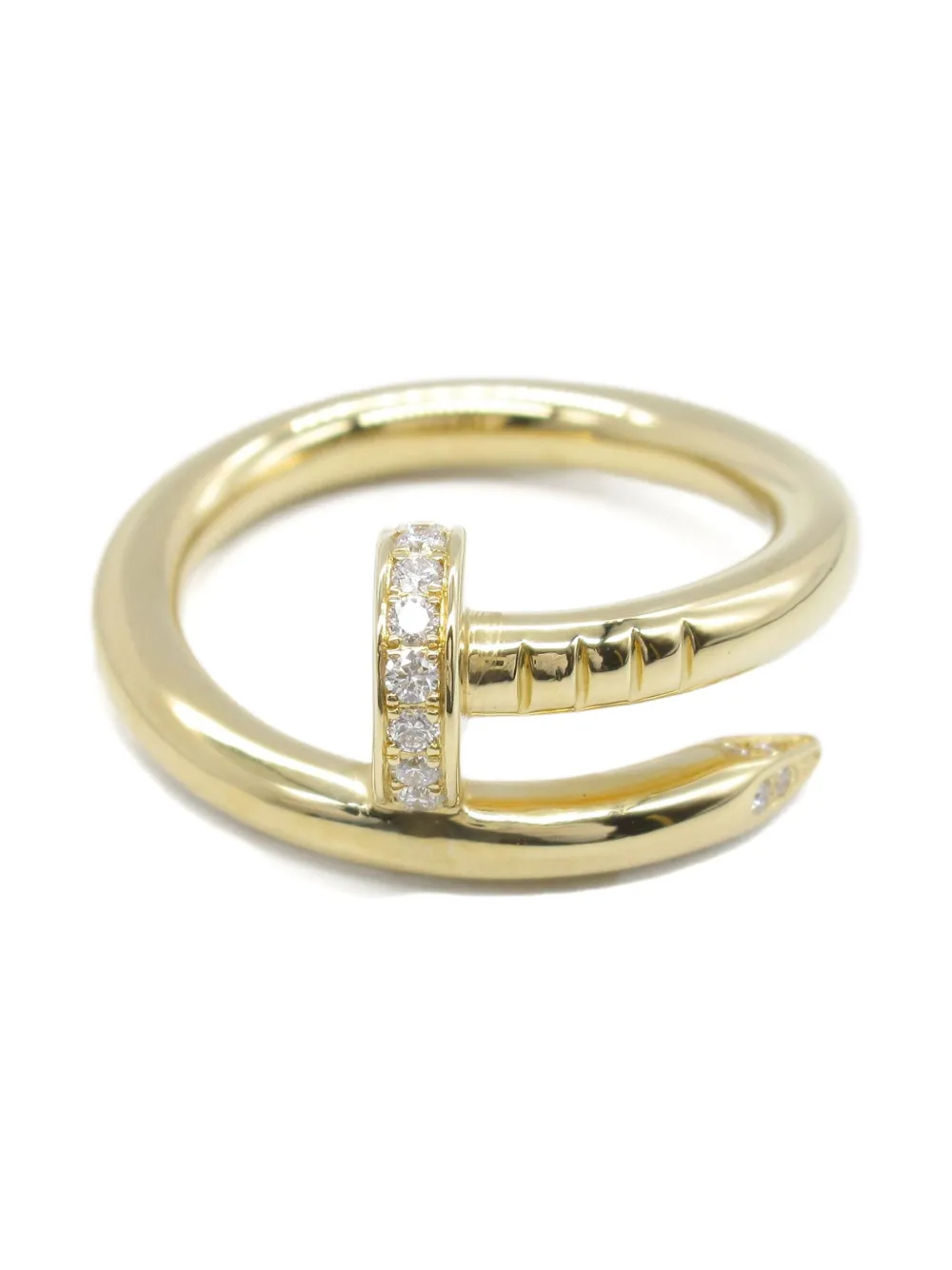 Pre-owned Cartier 10's 18kt Yellow Gold Juste Un Clou Diamond Ring