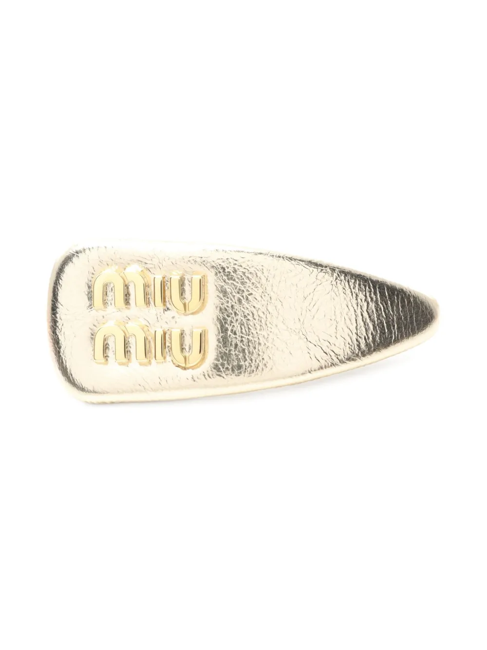 Miu Miu Pre-Owned 2020s metallic logo hair clip - ゴールドトーン Miu Miu Pre-Owned 2020s metallic logo hair clip - ゴールドトーン