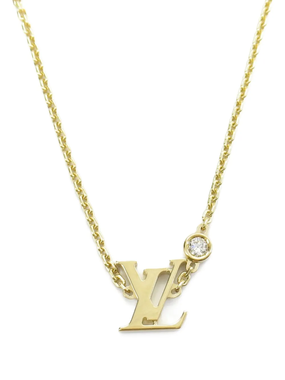 Louis Vuitton Pre-Owned collier en or jaune 18ct à plaque logo (1987) | or | Image 1