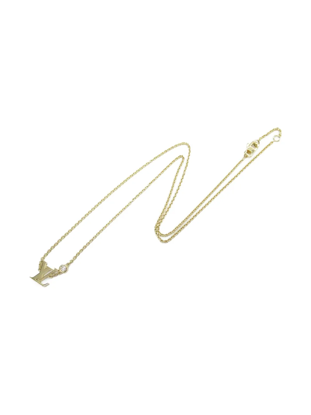 Louis Vuitton Pre-Owned collier en or jaune 18ct à plaque logo (1987) | Image 2