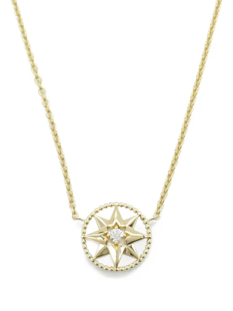 Christian Dior Pre-Owned قلادة 'روز ثيفان' ذهب أصفر عيار 18 مرصعة بألماس من عقد 2010