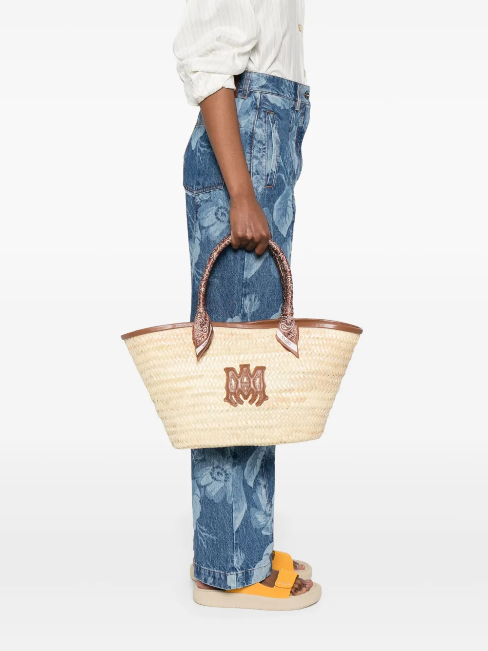 AMIRI MA raffia tote bag - Beige