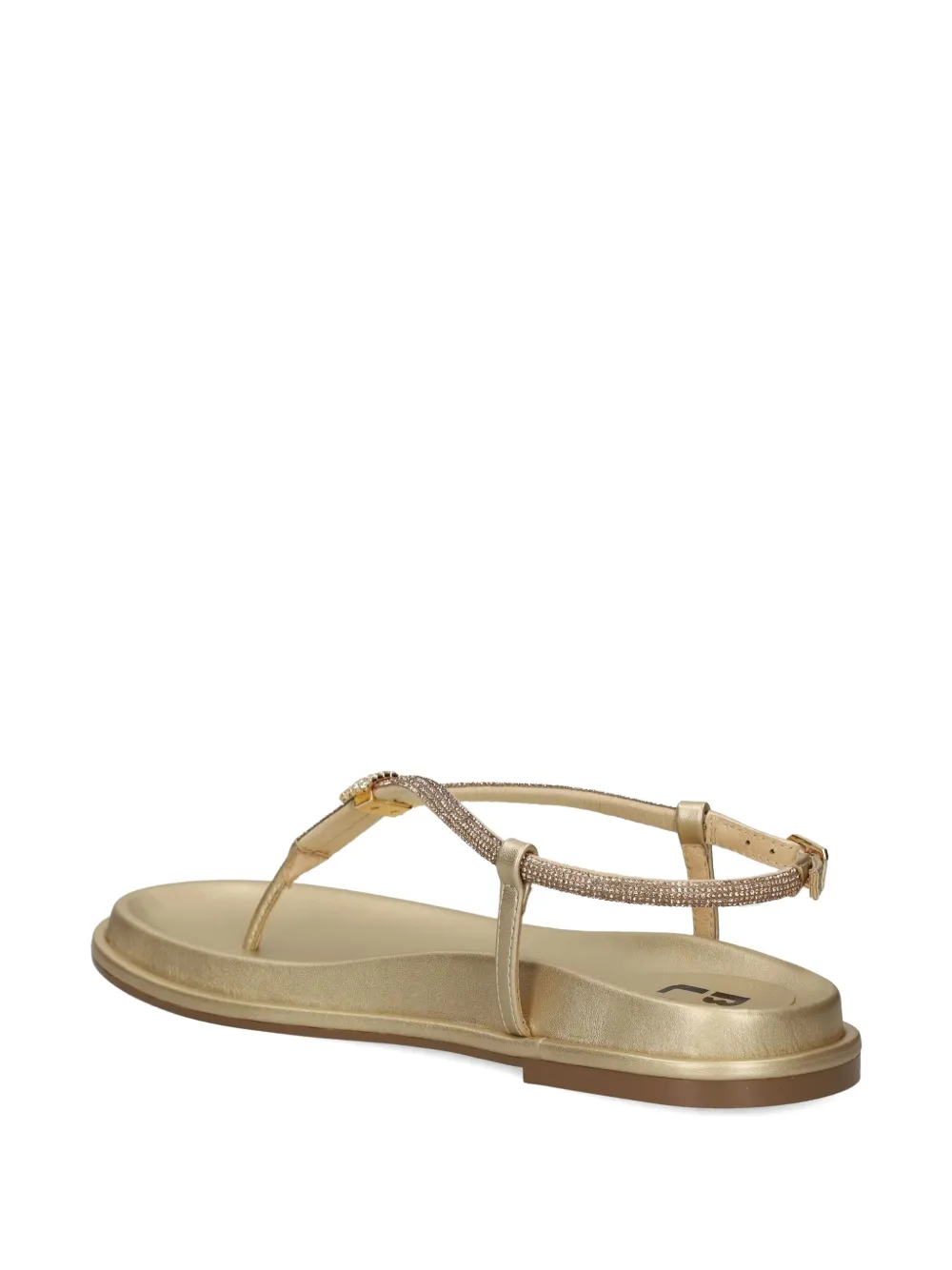 Bibi Lou Rhinestone-embellished Flat Sandals In Gold