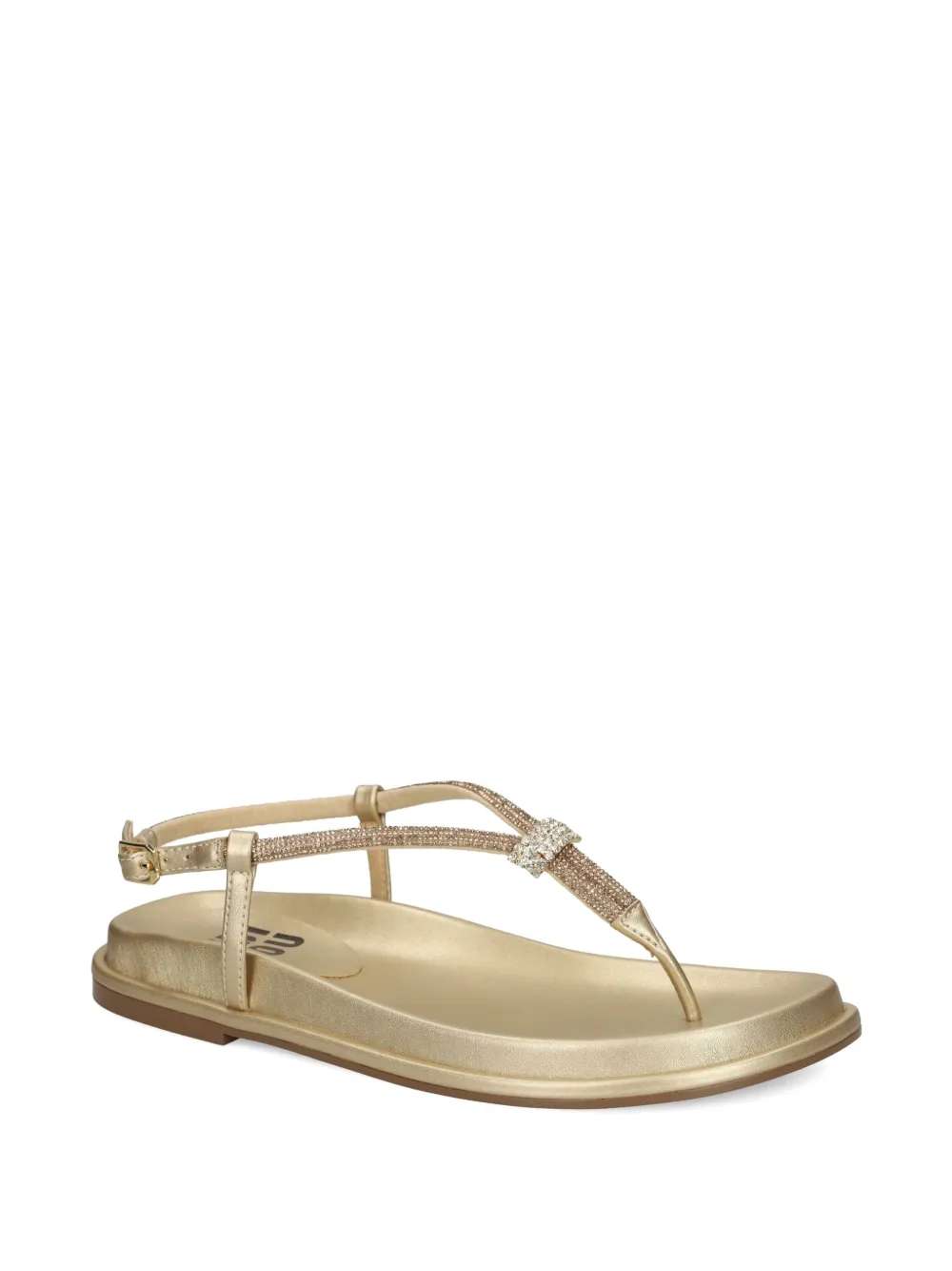 Bibi Lou Rhinestone-embellished Flat Sandals In Gold