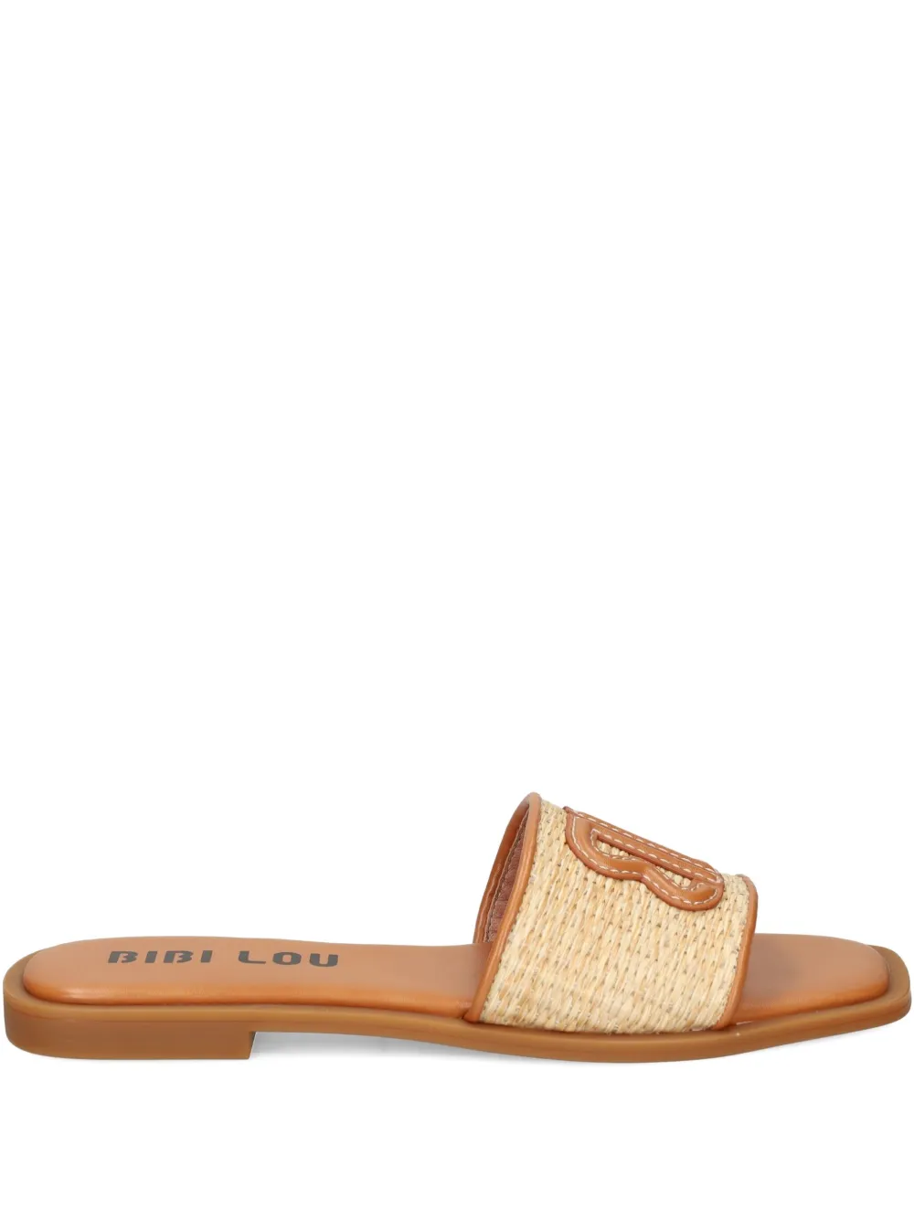 Bibi Lou logo-embroidered flat sandals Brown
