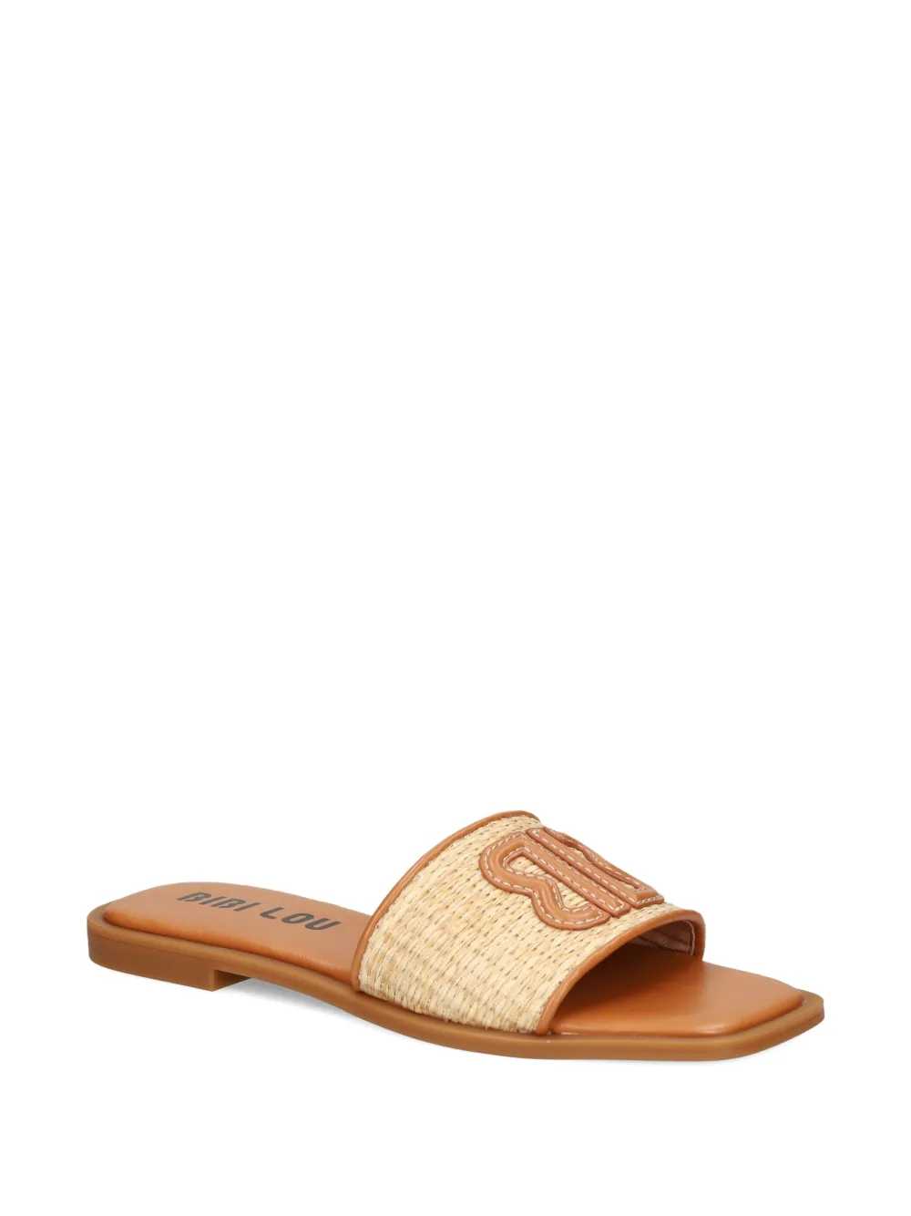 Bibi Lou Logo-embroidered Flat Sandals In Gold