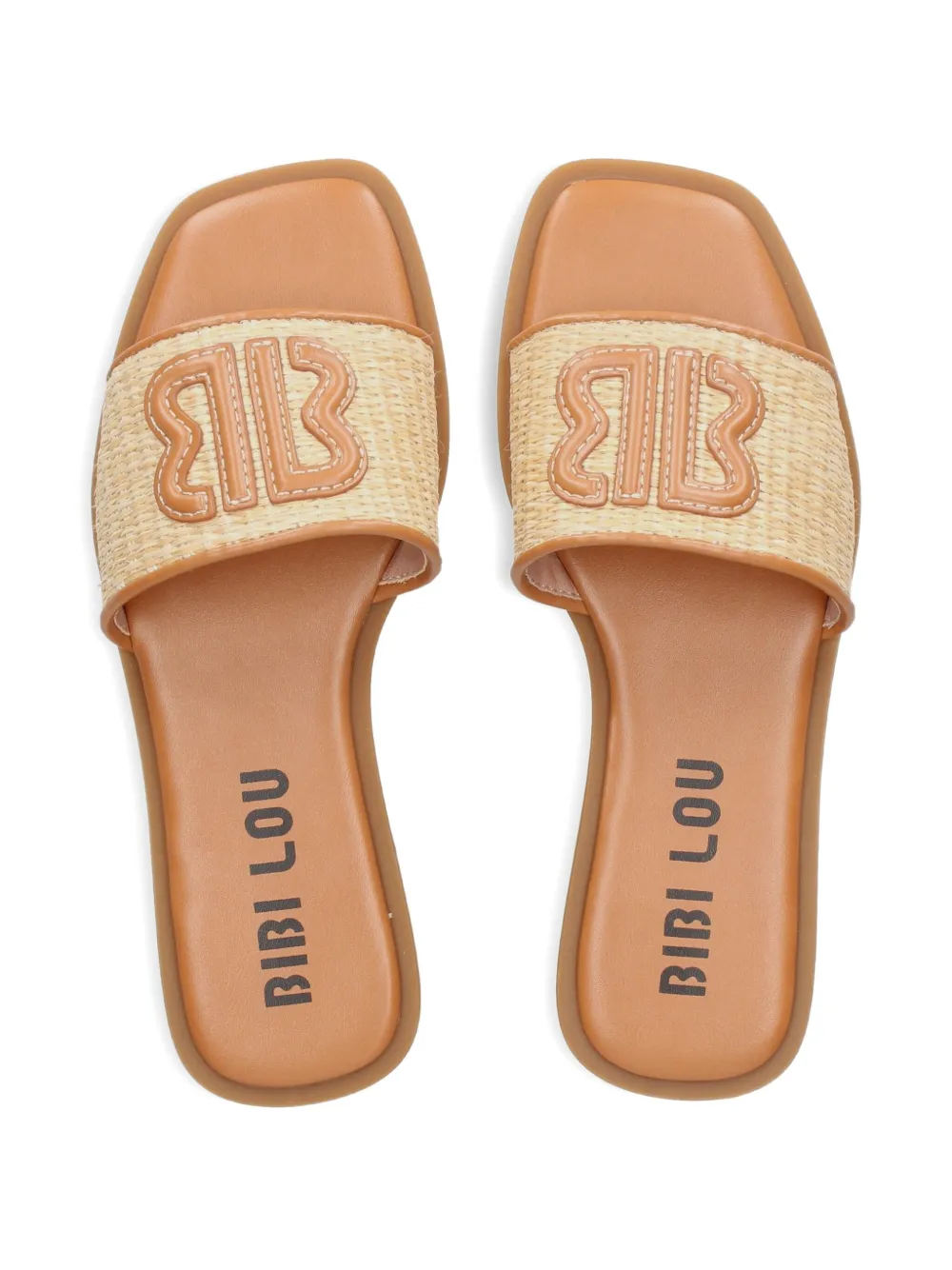 Bibi Lou Logo-embroidered Flat Sandals In Gold