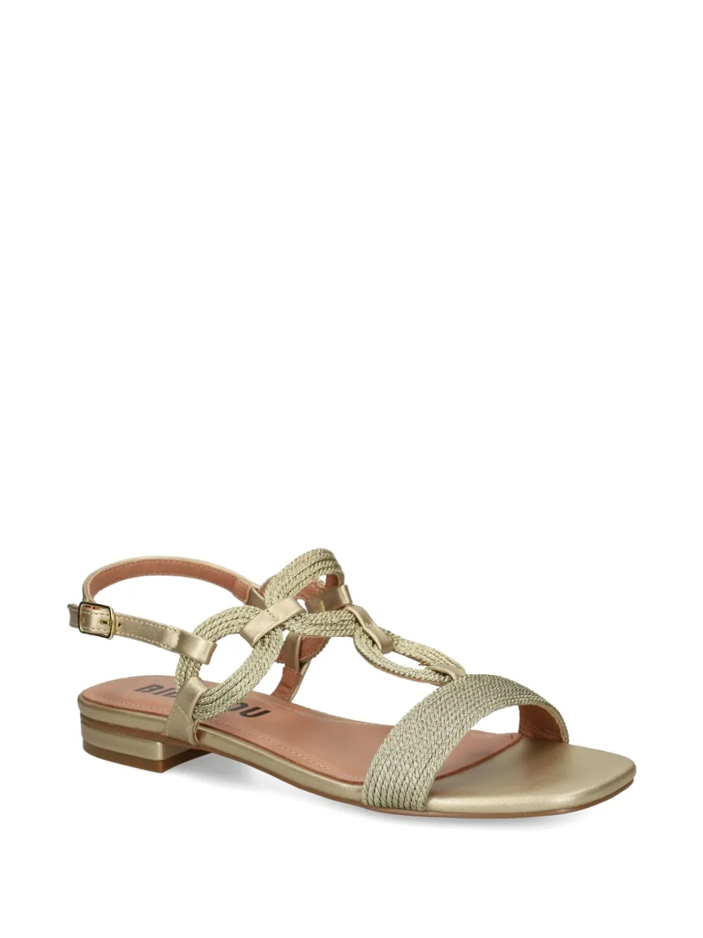 Bibi Lou Braid-detail Flat Sandals In Gold