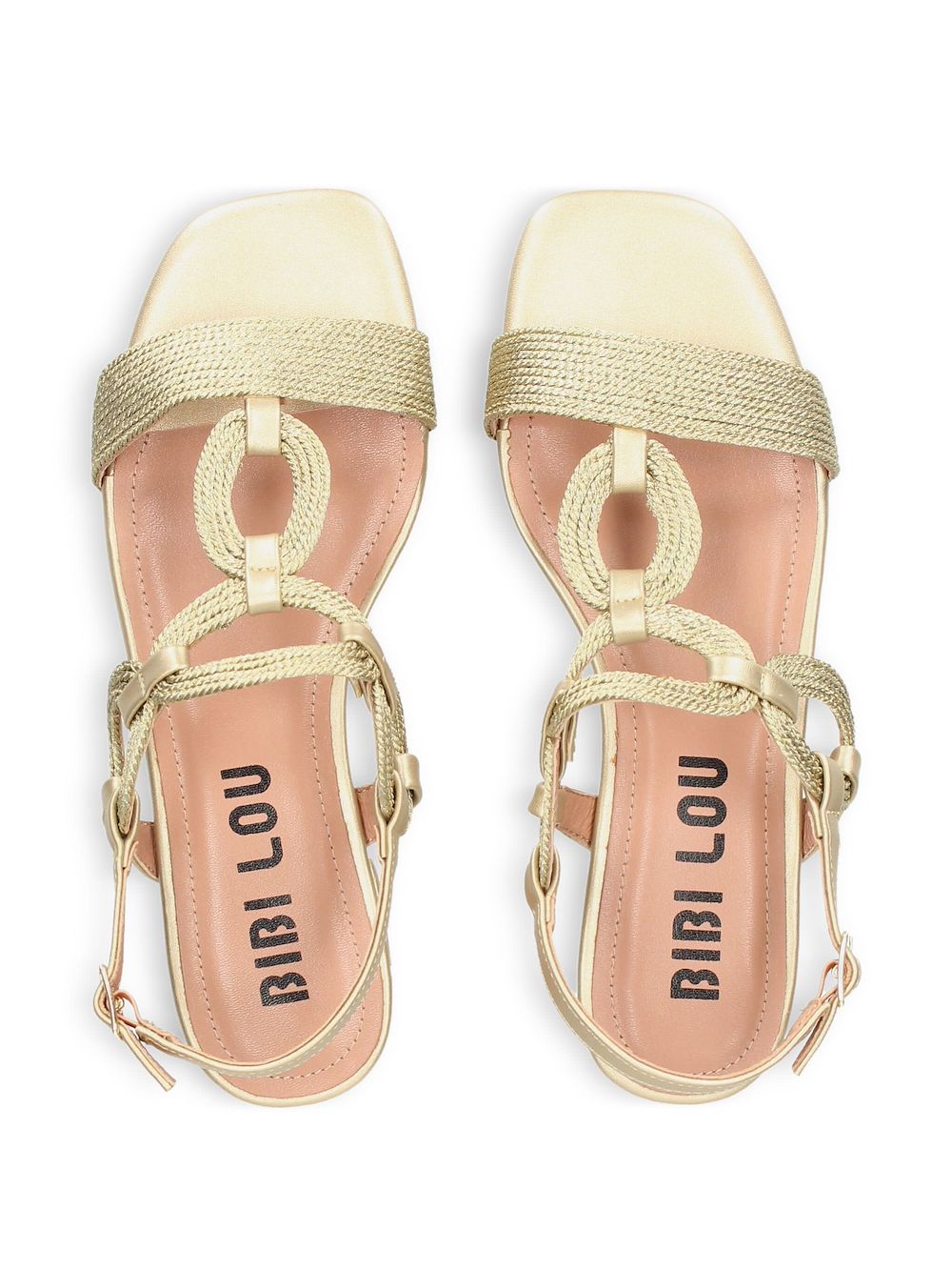 Bibi Lou Braid-detail Flat Sandals In Gold