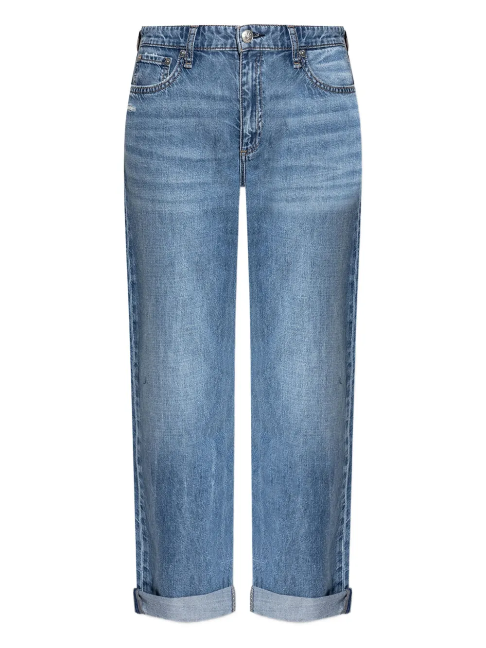 rag & bone jean droit à ourlet retroussé | bleu | Image 1