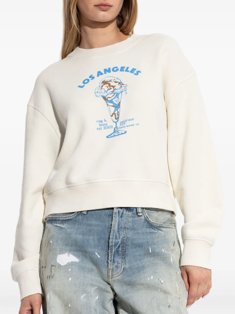 rag & bone Sweater met grafische print Wit