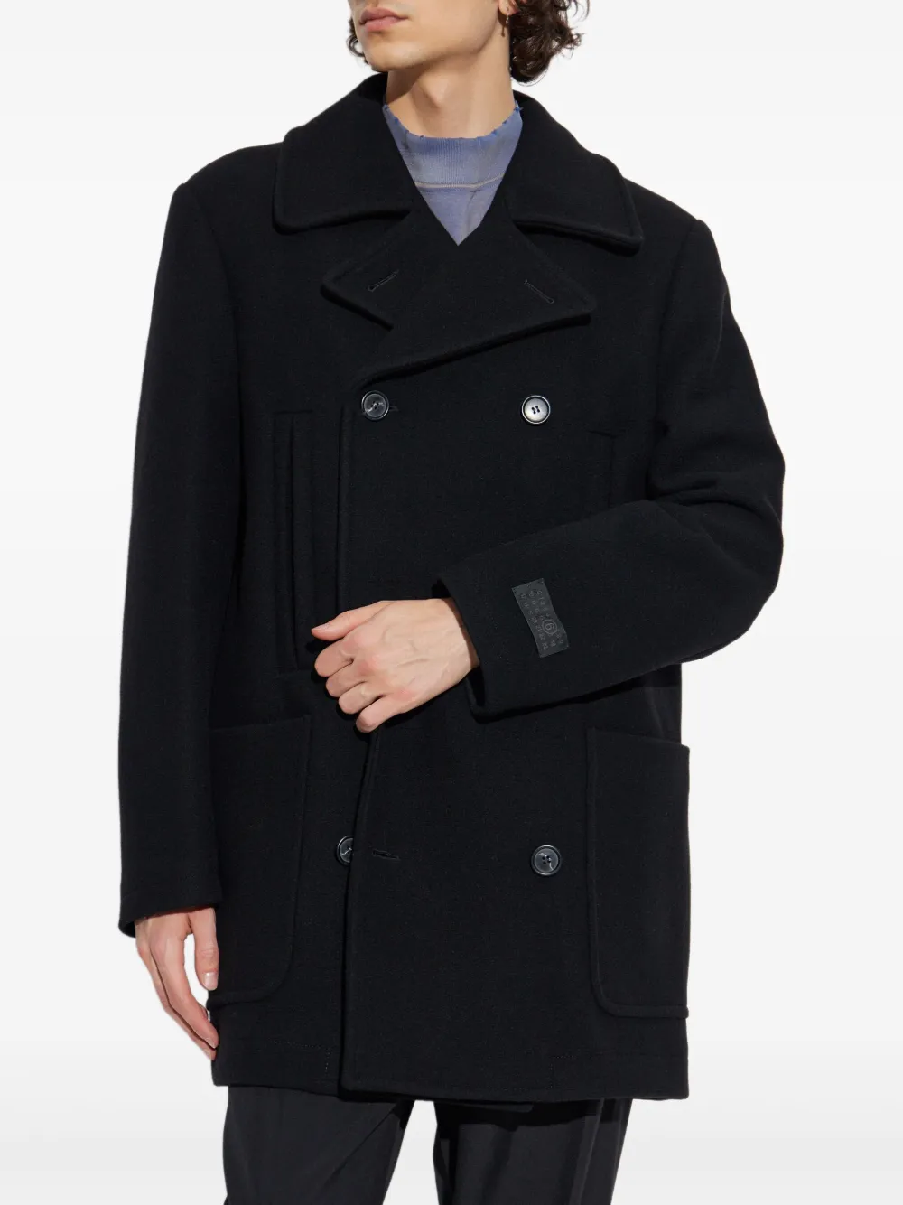 MM6 Maison Margiela Jas met dubbele rij knopen Zwart