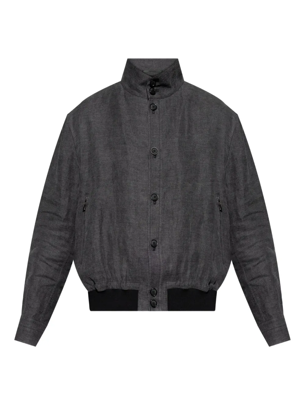 Giorgio Armani chamarra con cuello alzado y botones | gris | Image 1