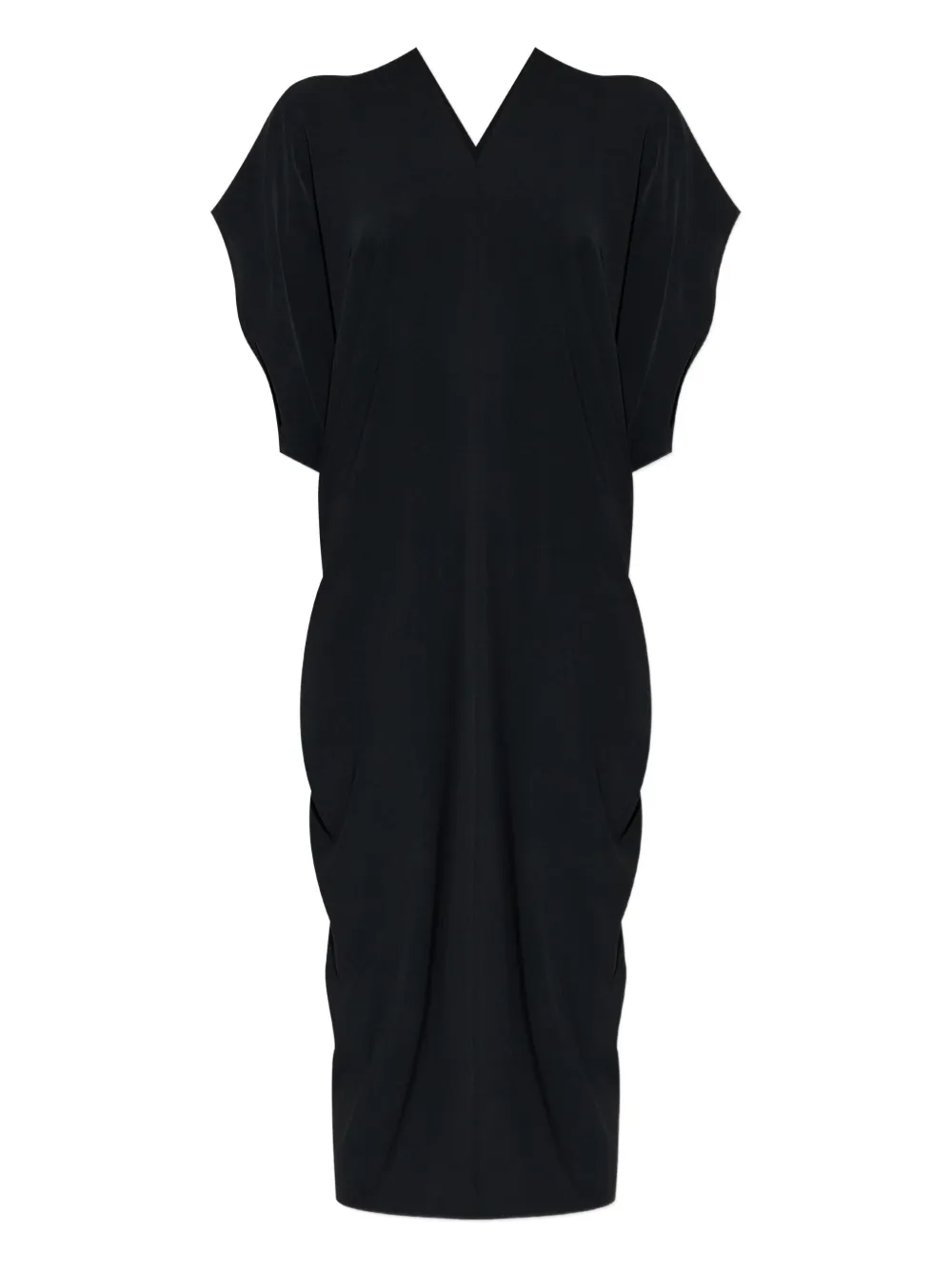 draped short-sleeve dress