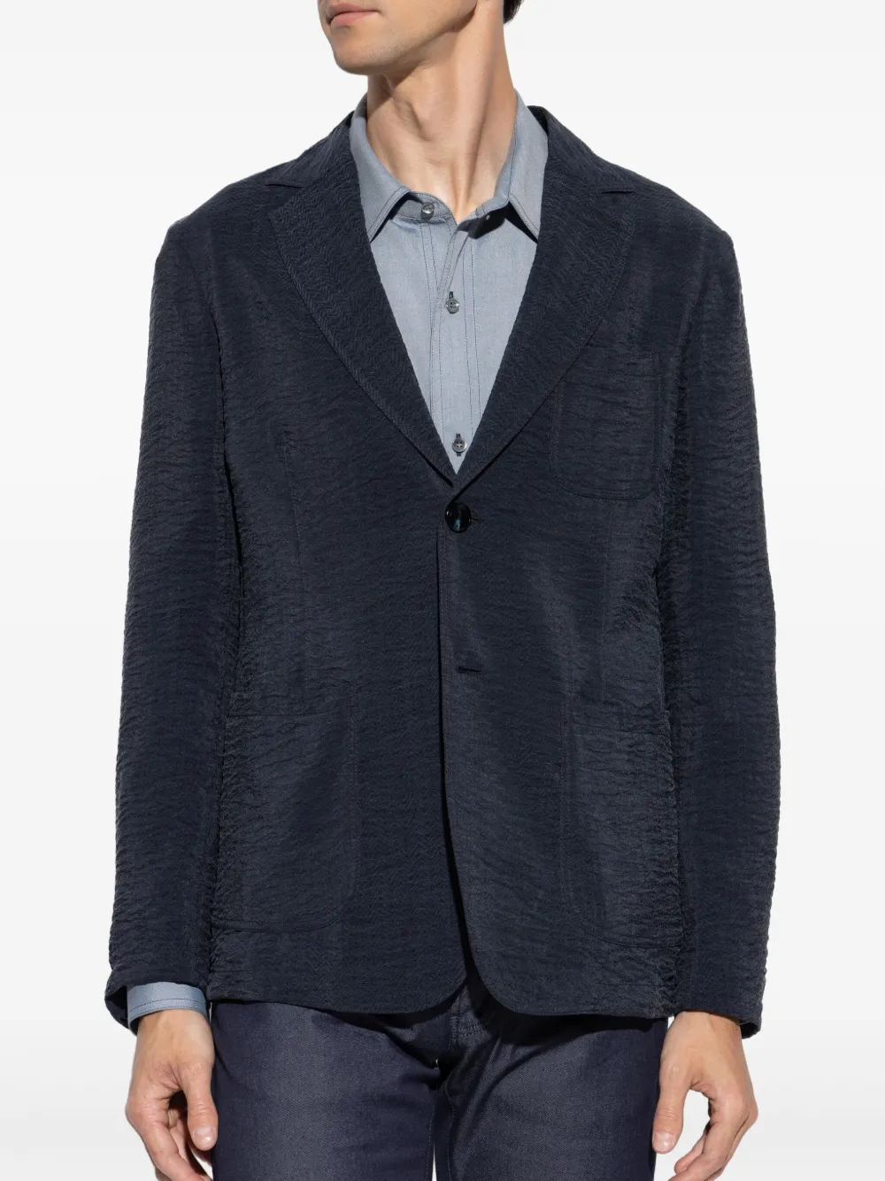 Giorgio Armani Blazer met enkele rij knopen Zwart