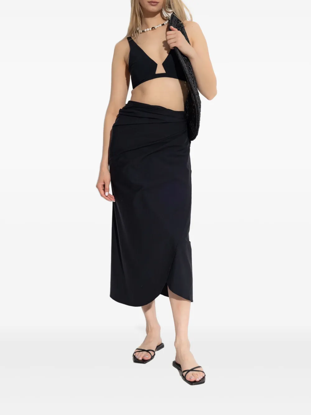 HUNZA G RUCHED MIDI SKIRT